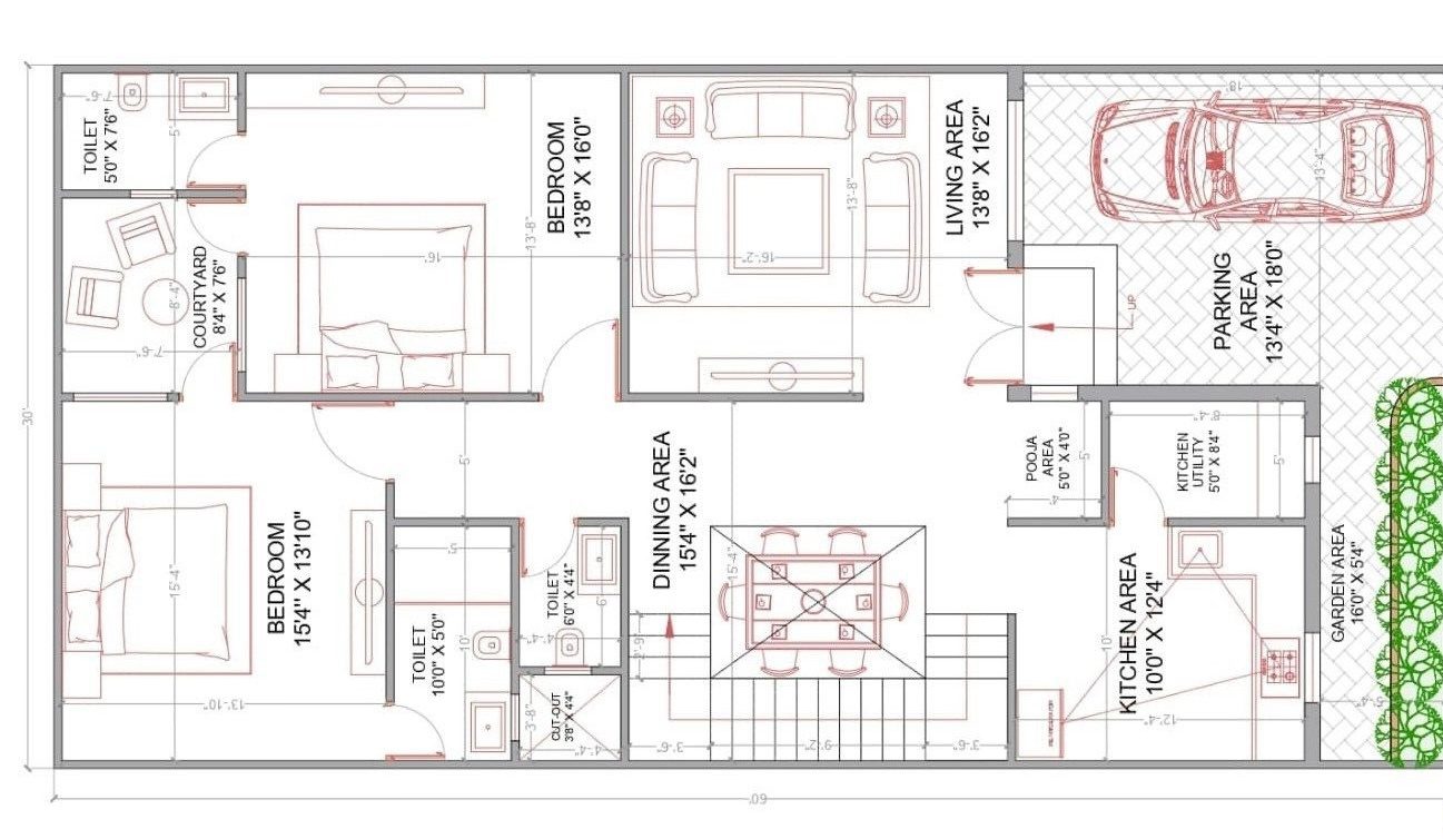 Architectural floor plan showing room layouts and dimensions